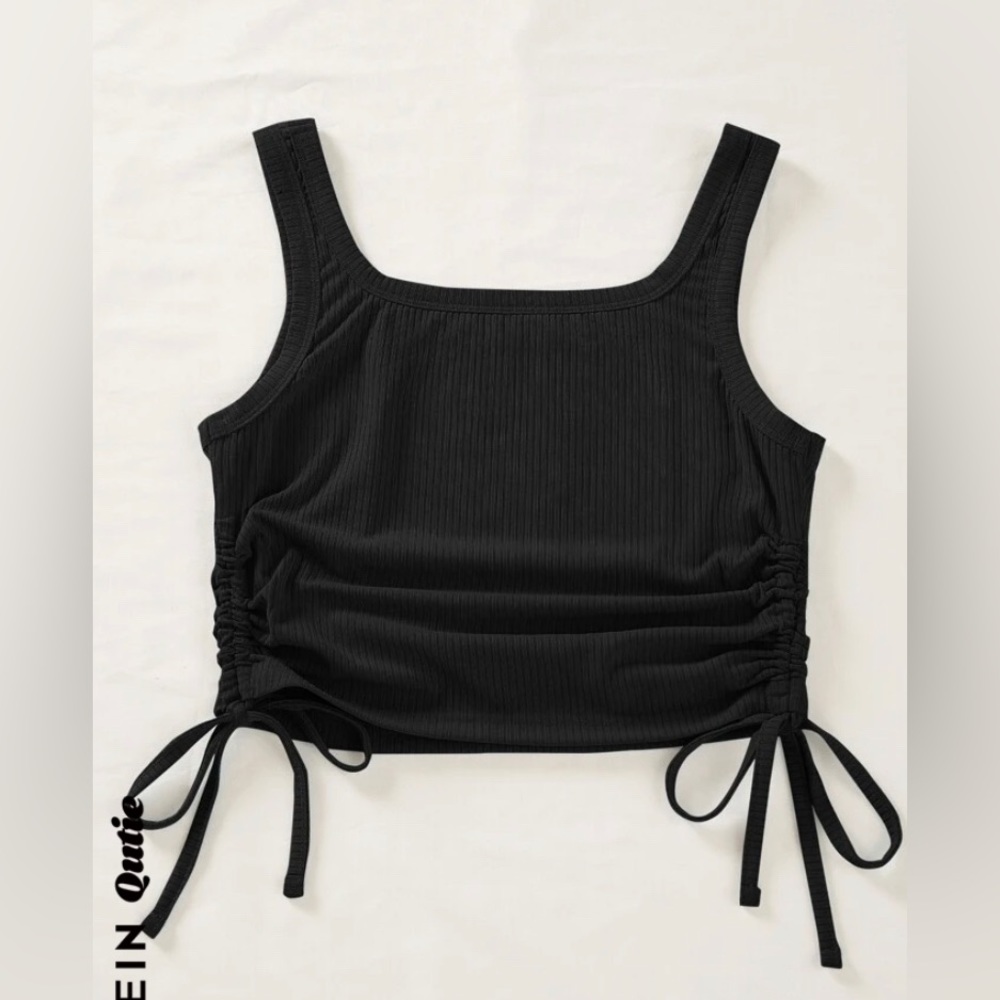 NWOT Shein scoop neck drawstring side thank top in size medium